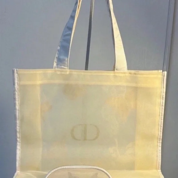 DIOR Butterfly Embroidered Mesh Tote Bag - Picture 3 of 4